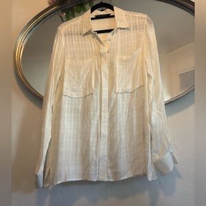 Knot Sisters Ivory Textured Blouse